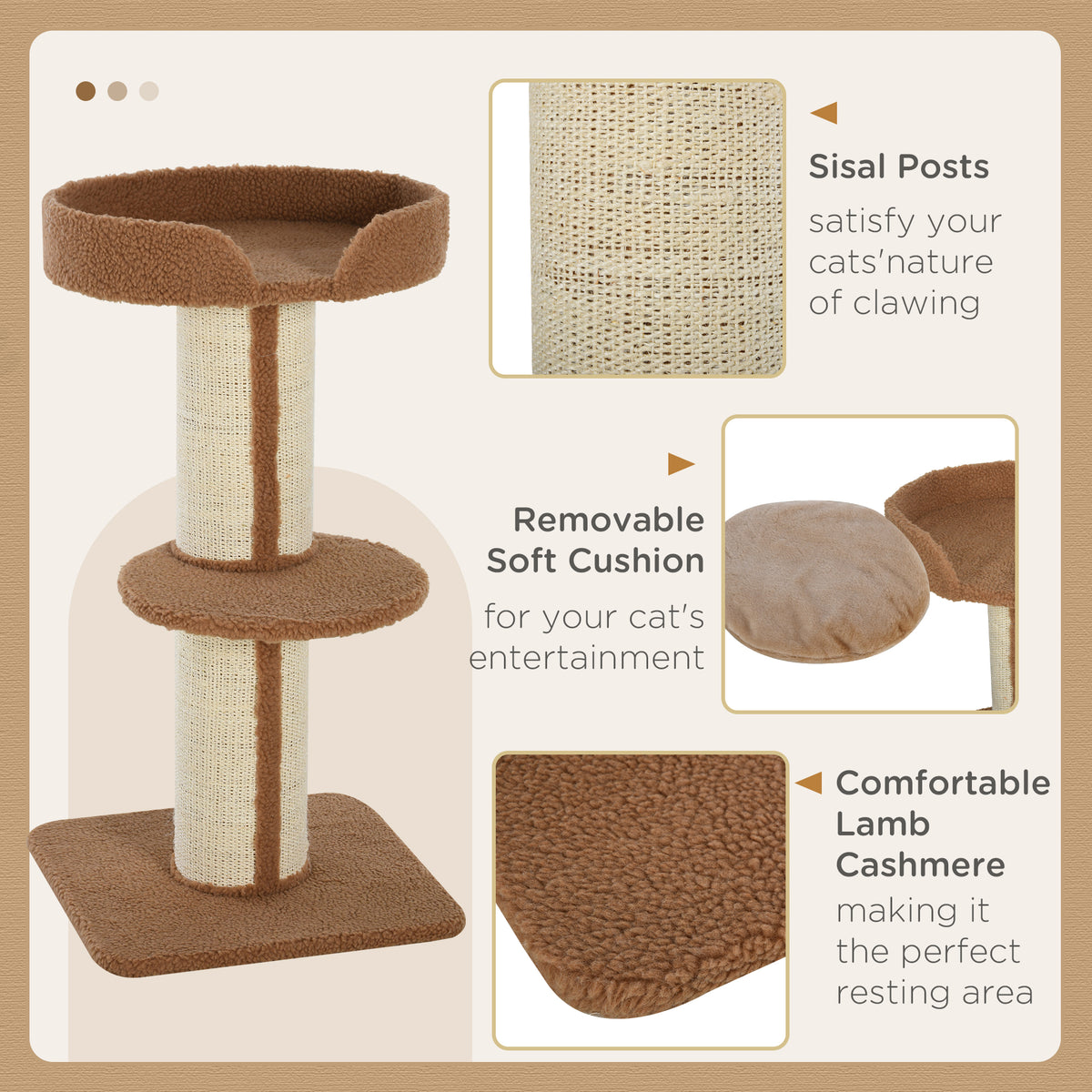 Multi-Tier Cat Tree with Sisal Scratching Post and Bed