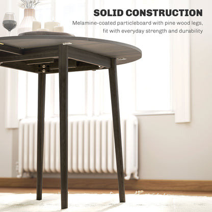 Folding dining table round drop leaf expandable