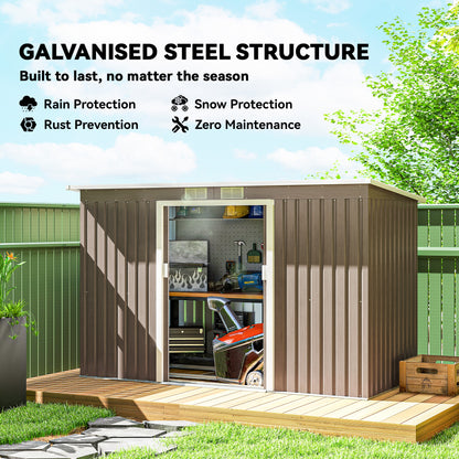 Galvanized Steel Garden Storage Shed with Foundation Kit