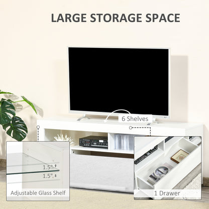 TV Stand with LED and Drawer — 140 cm