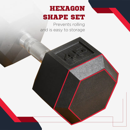 Mancuerna hexagonal de caucho de 45 lb