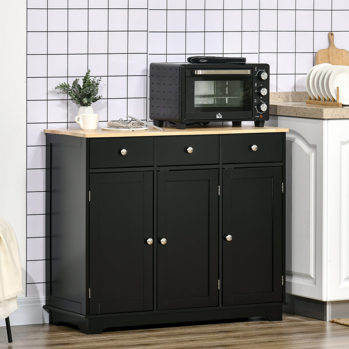 Modern Sideboard with Storage Drawers and Adjustable Shelves