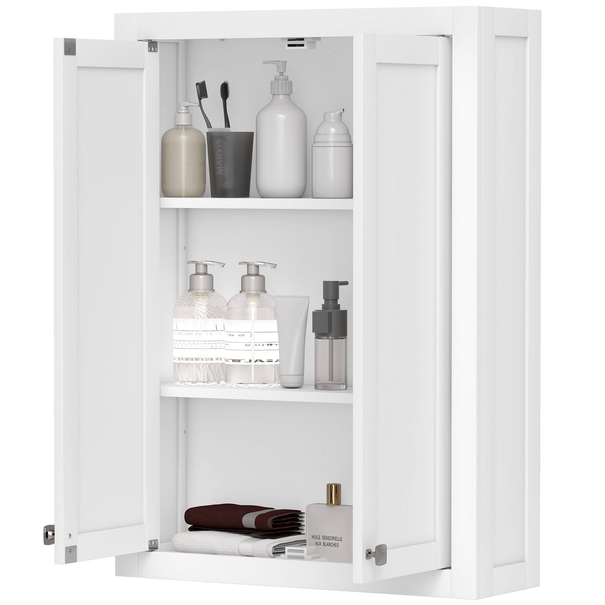 Bathroom Wall Cabinet 2 Doors Adjustable Shelves