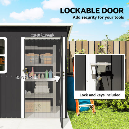 Galvanised Steel Outdoor Storage Shed 7' x 4' with Window