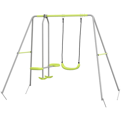 Conjunto de columpio exterior de metal para niños