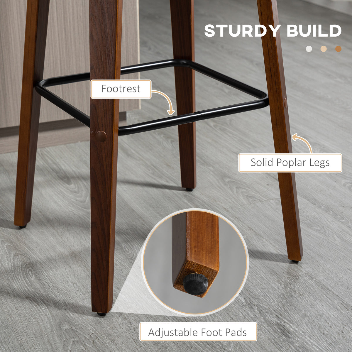 Swivel Bar Stools Tufted Counter Height Set