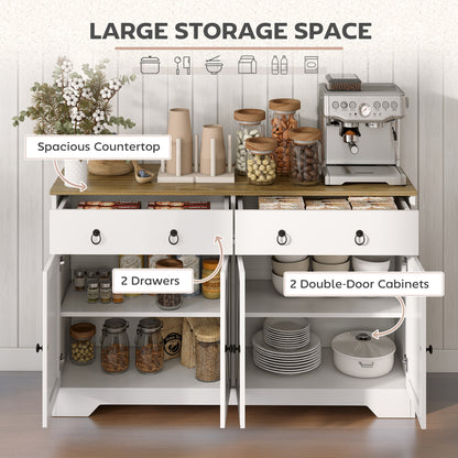Aparador de cocina 4 puertas barniz 2 cajones madera