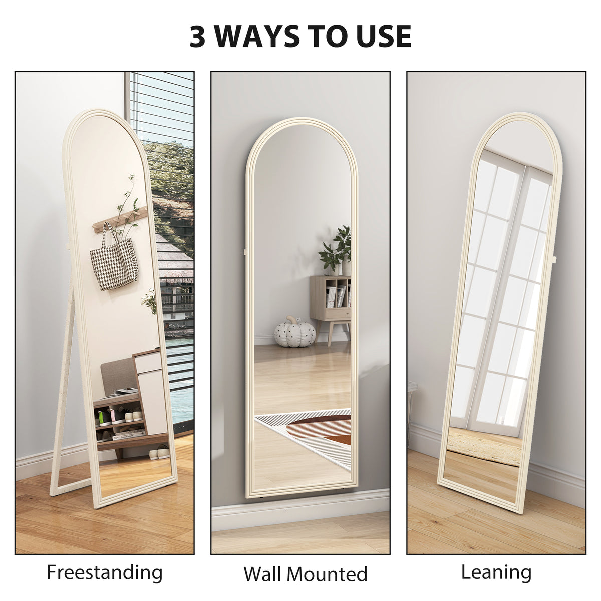 Arched Full Length Standing Mirror 64 inches