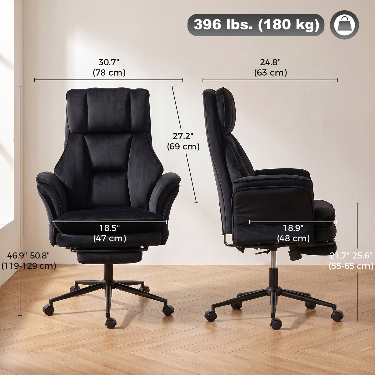 Ergonomic Office Chair Reclining with Footrest