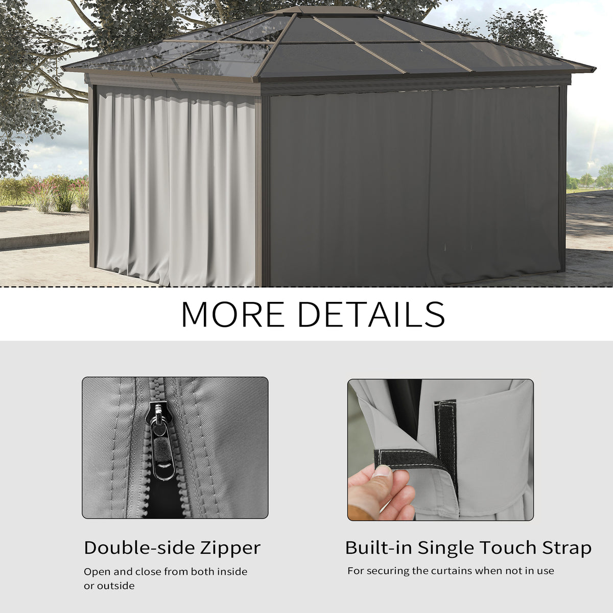 Replacement Gazebo Curtain Panels 10' x 12'