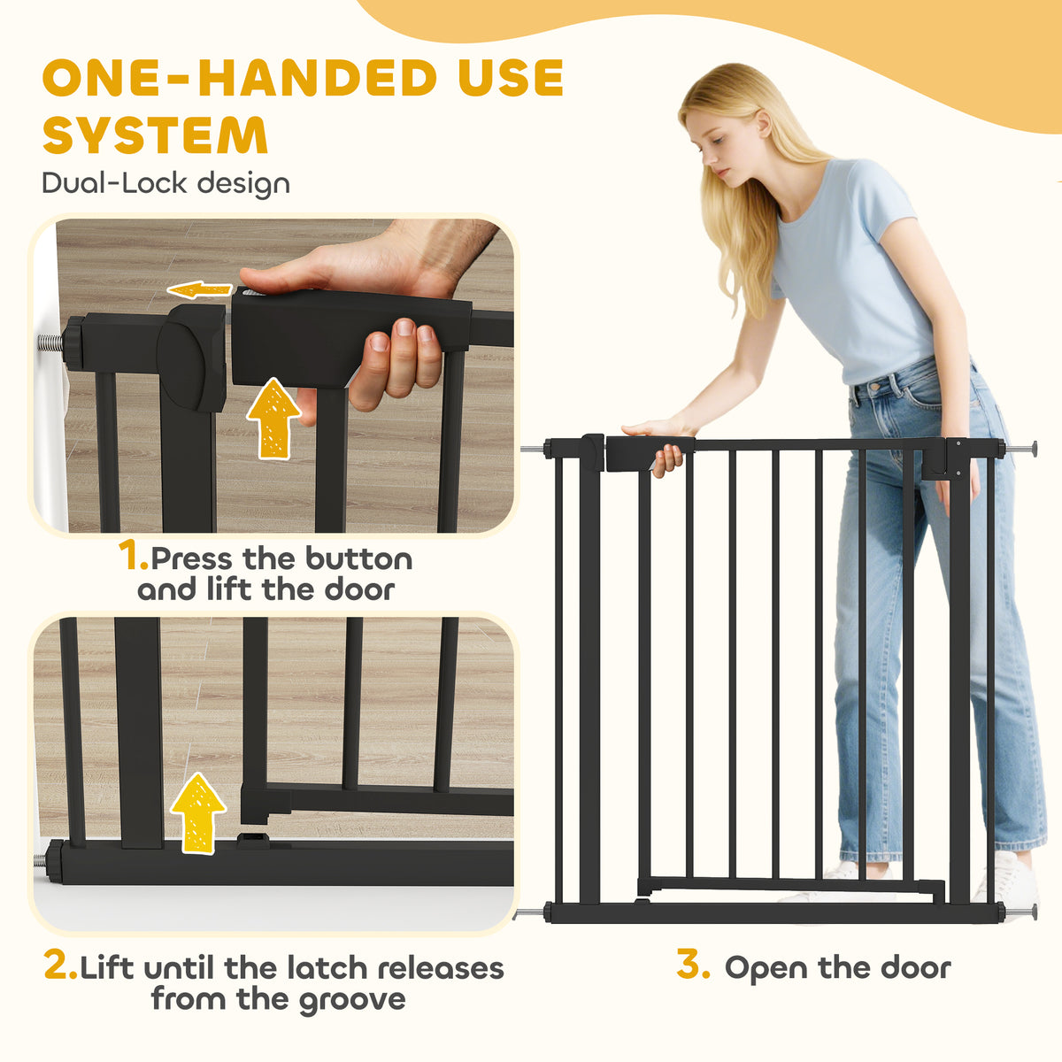 Baby and Pet Safety Gate Pressure Fit