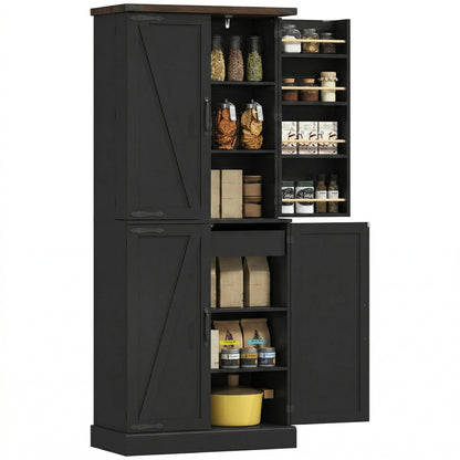 Farmhouse Kitchen Pantry Cabinet 72 in