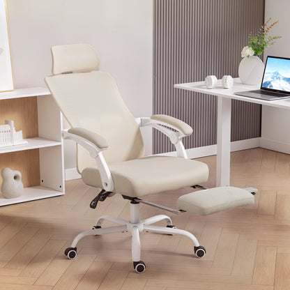 Ergonomic office chair with adjustable lumbar support and headrest