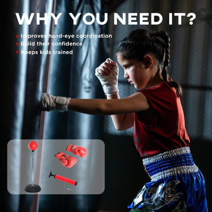Freestanding Punching Bag with Stand Gloves and Pump