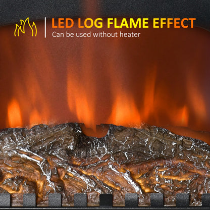 Electric Fireplace Stove Double Door with LED Flame Effect