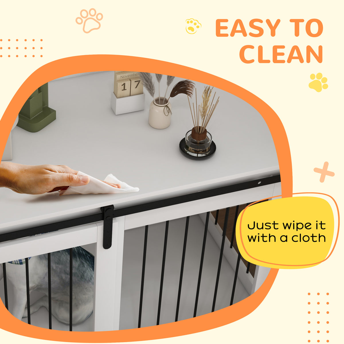Dog crate furniture end table