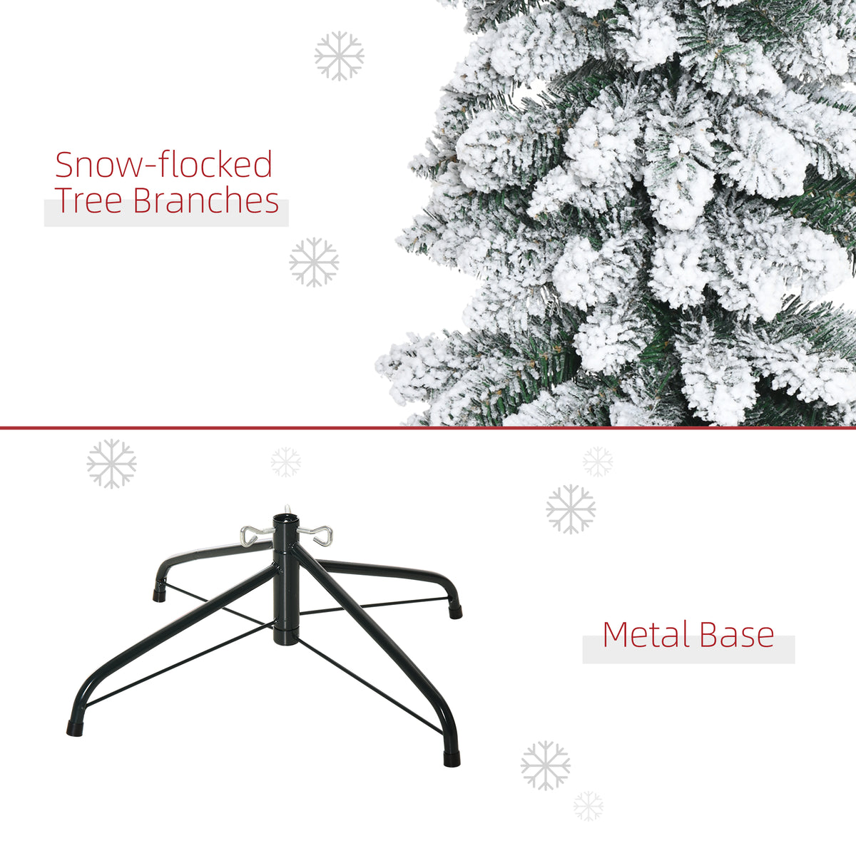 Slim Snow-Flocked Artificial Christmas Tree 7ft