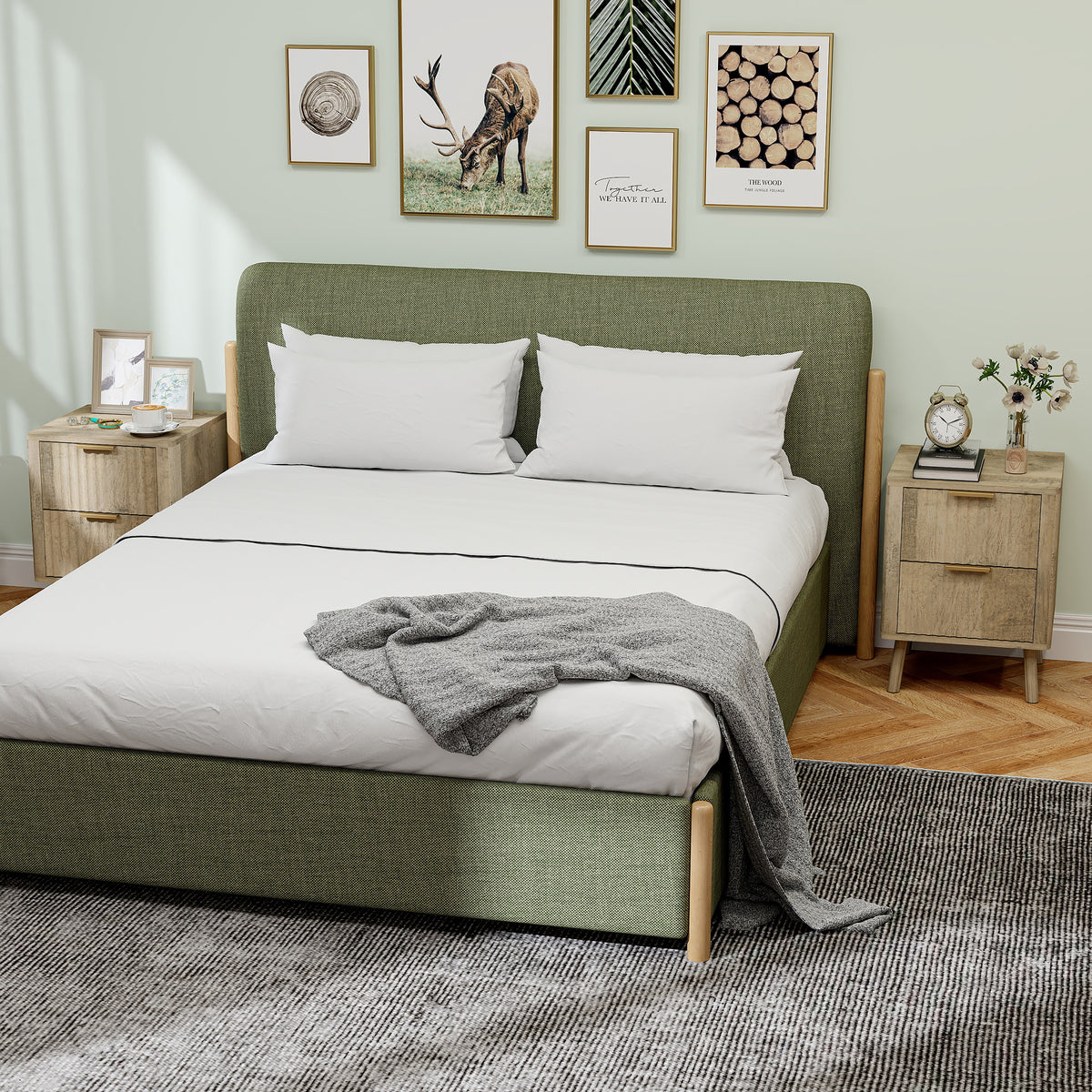 Fluted Drawer Nightstands Set — Set of 2