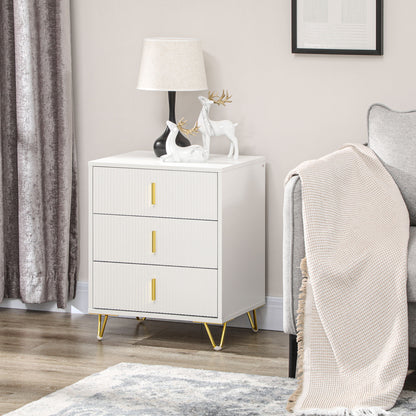 3-drawer storage chest cabinet with metal legs