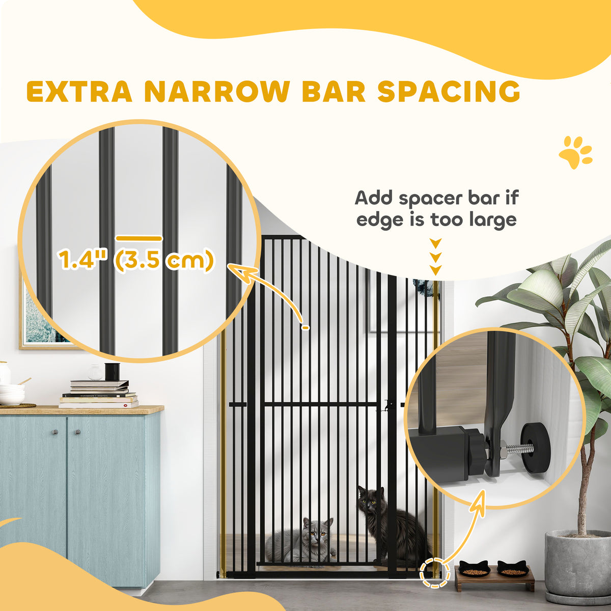 Extra Tall Pet Gate 150 cm with Extensions