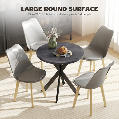 Mesa de comedor redonda contemporánea de 74 cm con patas cruzadas