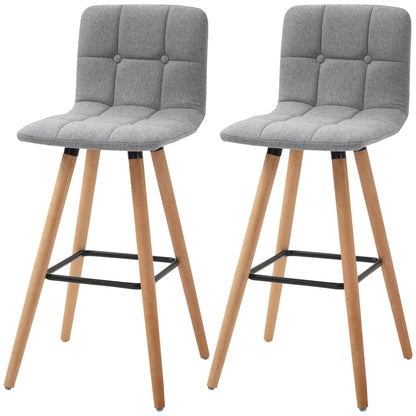 Upholstered Bar Stools Set of 2, 38 Inch
