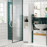 Mueble de baño alto y estrecho de madera