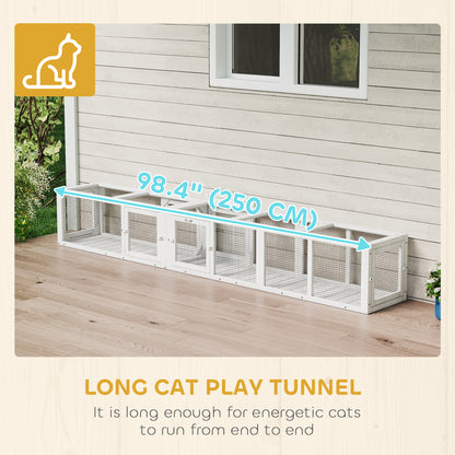 Outdoor Cat Tunnel Modular 8 Doors 98 Inch