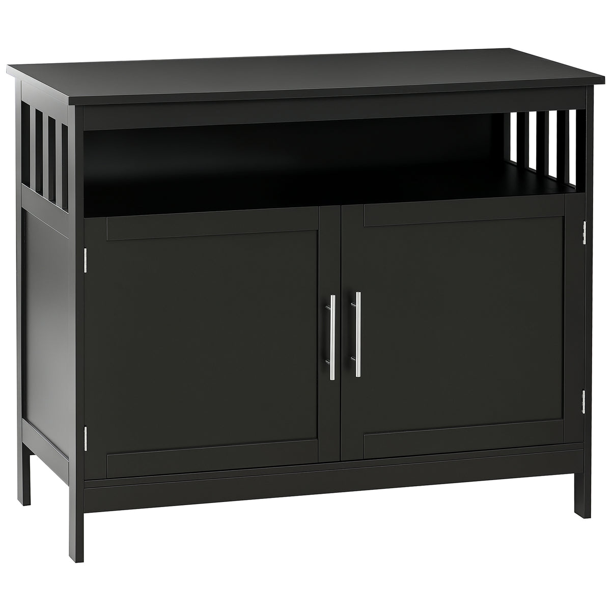 Wooden Console Table with Cabinet and Shelf