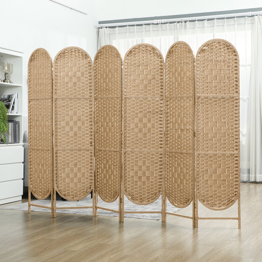 Woven Bohemian 6-Panel Arched Room Divider