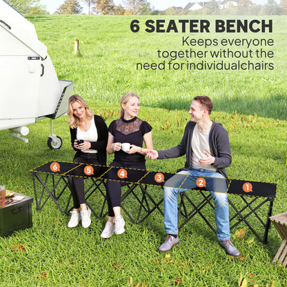 Portable Folding 6-Seat Bench for Camping and Sports