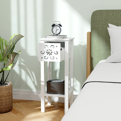 Nightstands with drawer and open shelf set of 2