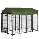 Outdoor dog kennel lockable welded steel playpen