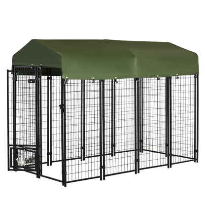 Outdoor dog kennel lockable welded steel playpen