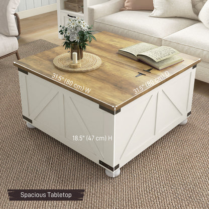Farmhouse coffee table with hidden storage