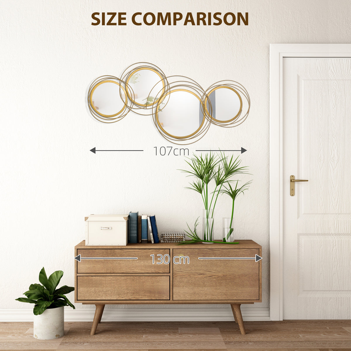 Metal circle wall art mirror decor