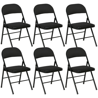 Sillas plegables acolchadas de metal — juego de 6