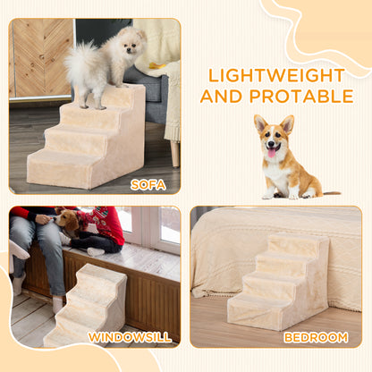 Escalera de 4 peldaños para perros con funda extraíble