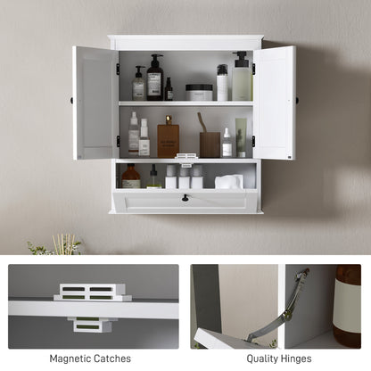 Armario de pared para baño con estante ajustable