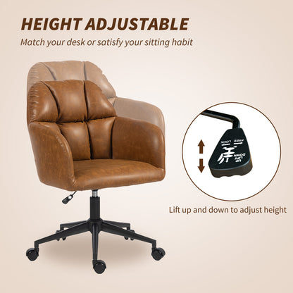 Swivel Office Chair Faux Leather Adjustable Height