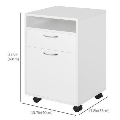 Compact Mobile File Cabinet with Shelf and Drawer