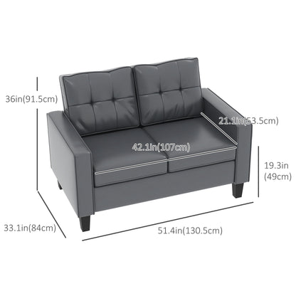 2-Seater Loveseat Faux Leather 51 inches