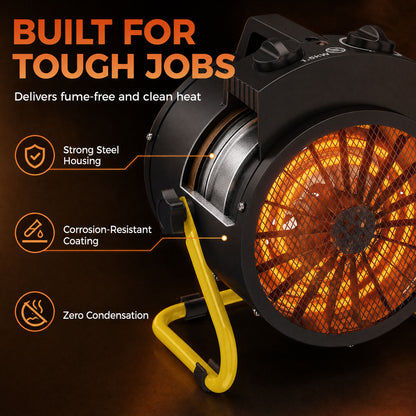 Electric Fan Heater 1500W — Stainless Steel