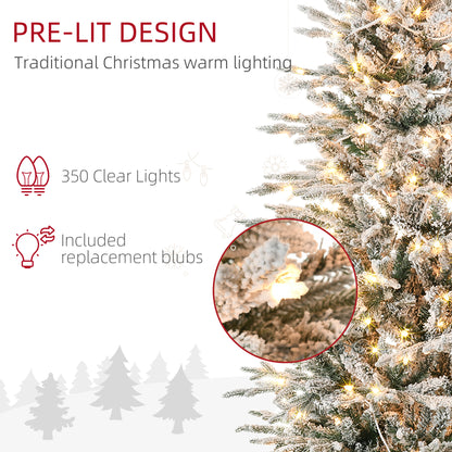 Pino de Navidad artificial nevado con luces integradas 7,5 pi