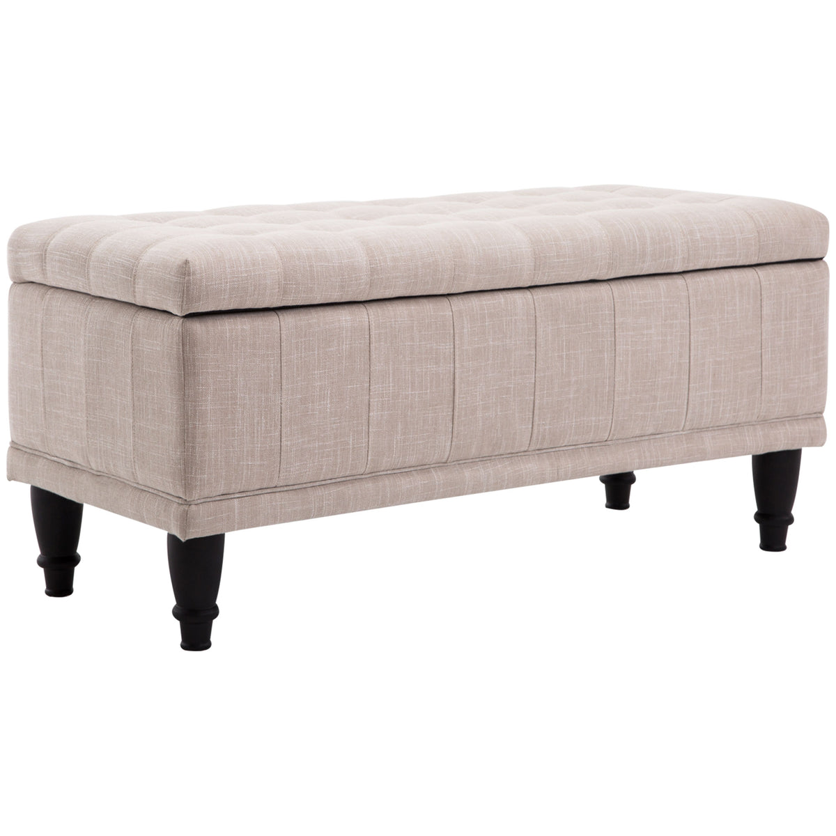 Tufted fabric storage bench