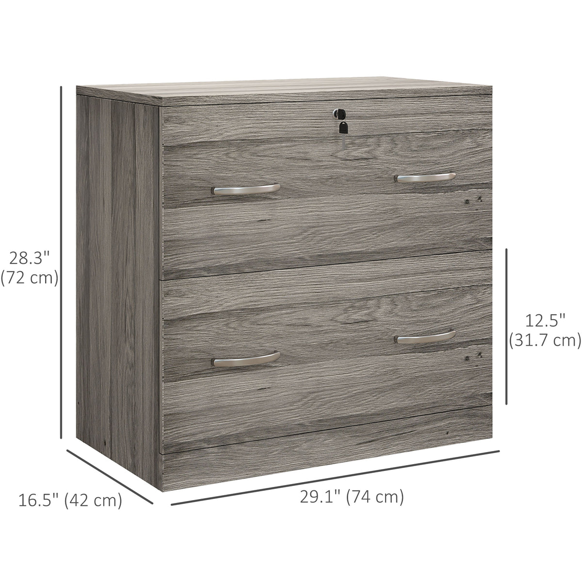 2-Drawer Locking File Cabinet for Letter Size Files