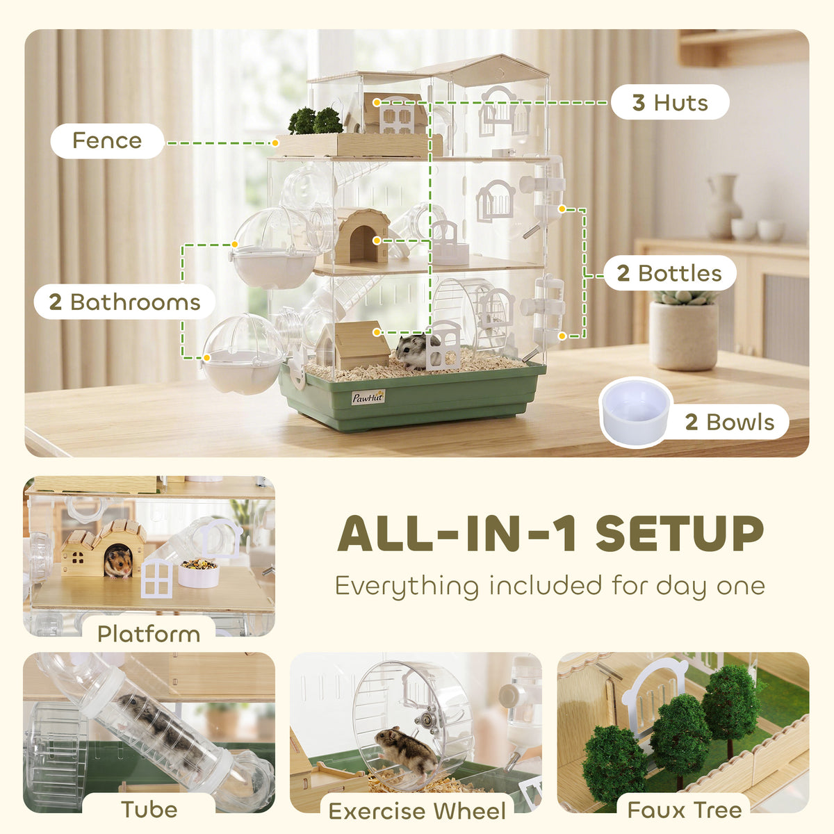 3-Tier Rolling Hamster Cage