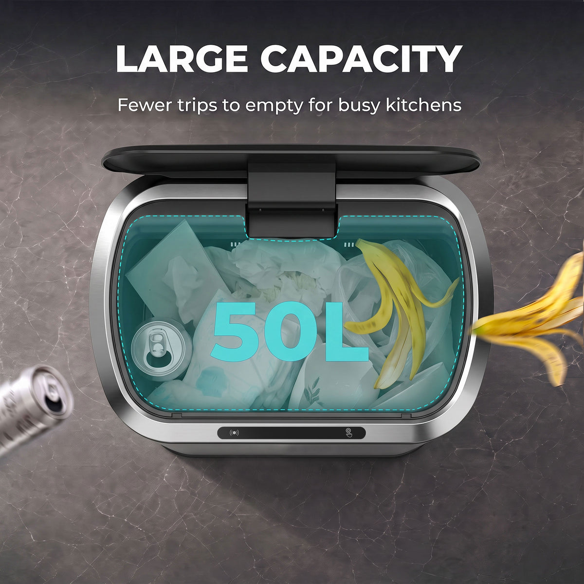 Automatic Touchless Trash Can 50 L Stainless Steel