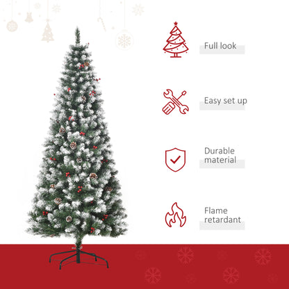Flocked pencil artificial Christmas tree