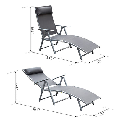 Tumbona plegable ajustable de acero — 7 posiciones